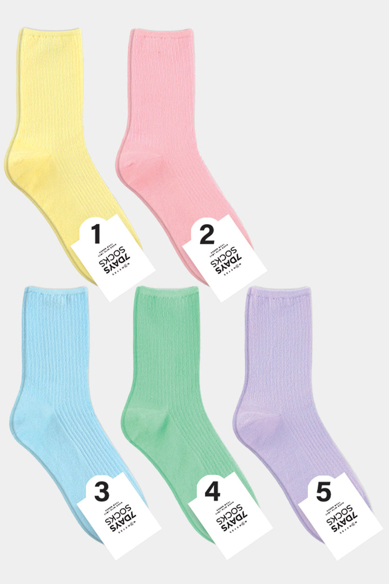 Women's Crew Pastel Pleat Socks
