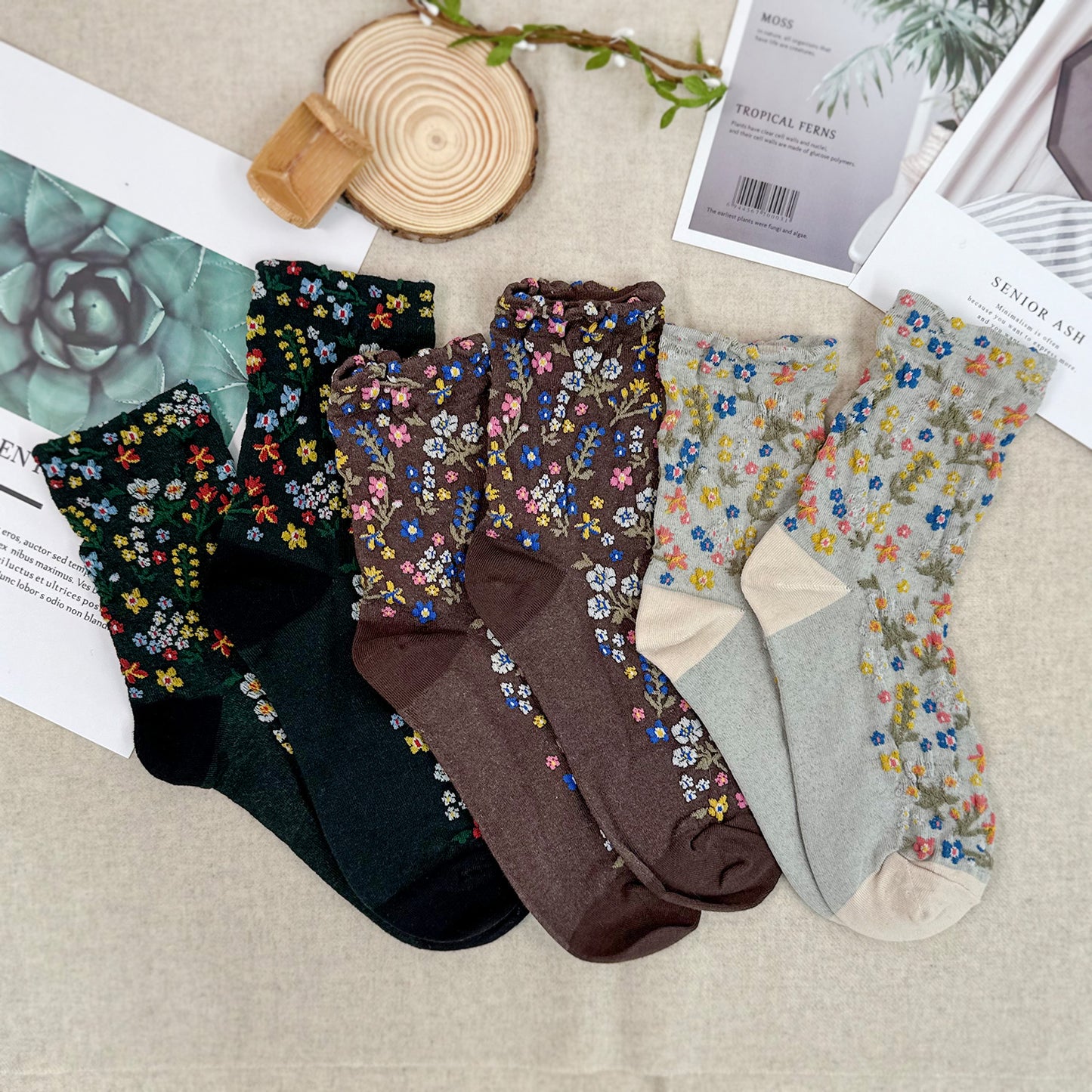 Women's Crew Harga Garden Flower Socks