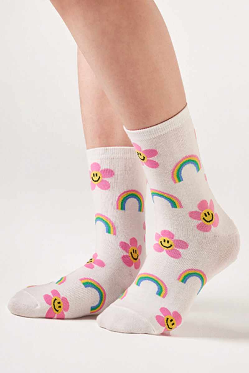 Women's Crew Smile Rainbow Socks