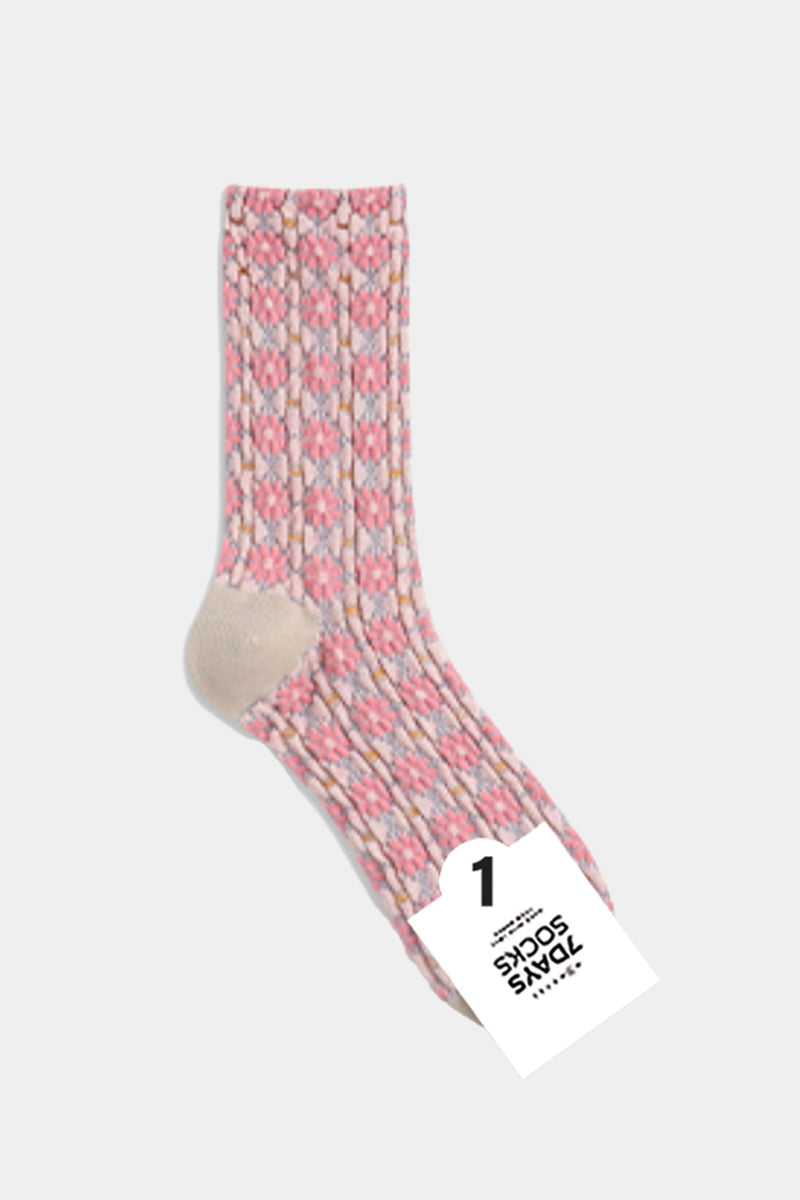 Women's Crew Embo Flower Socks
