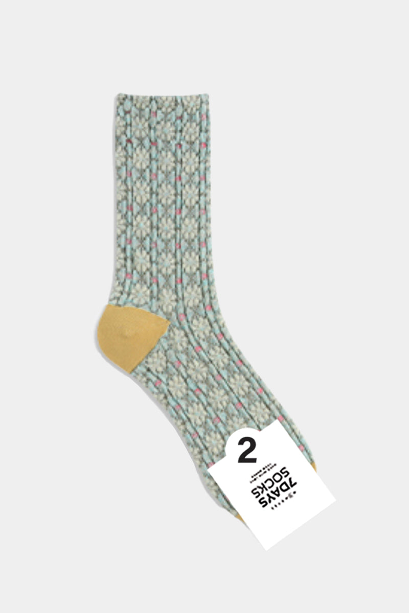 Women's Crew Embo Flower Socks
