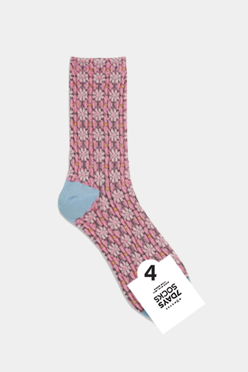 Women's Crew Embo Flower Socks