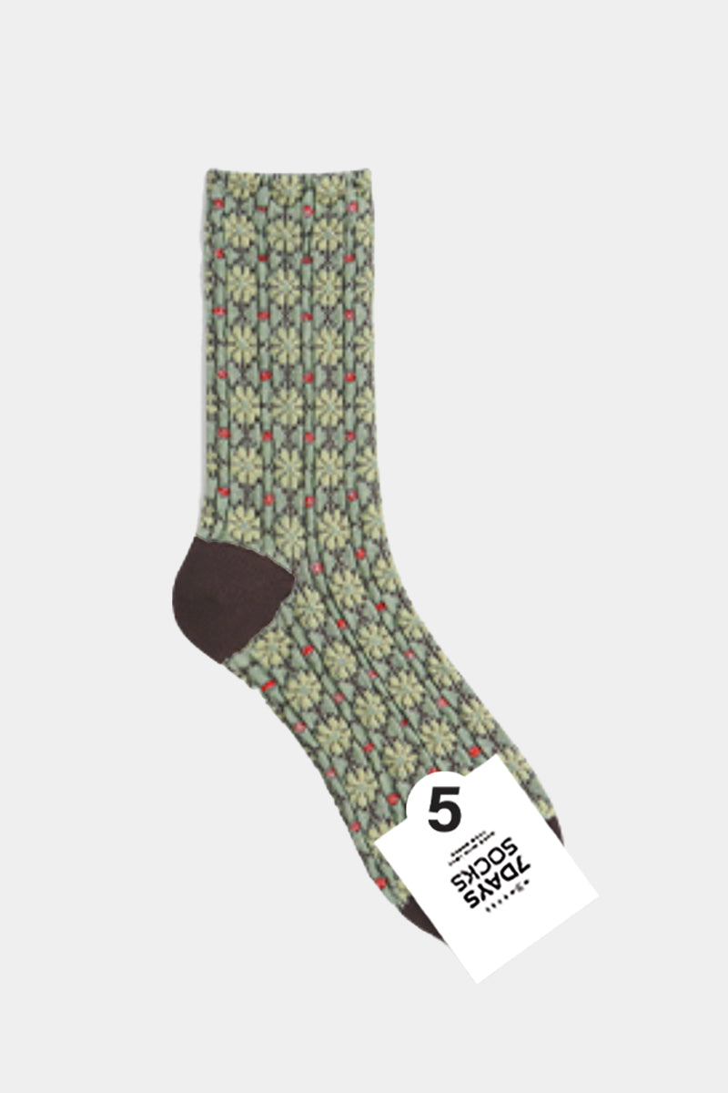Women's Crew Embo Flower Socks