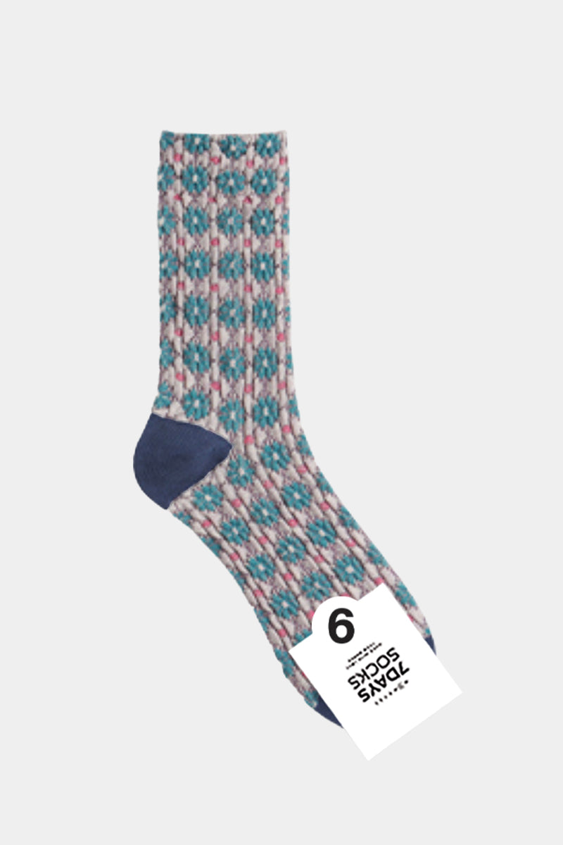 Women's Crew Embo Flower Socks