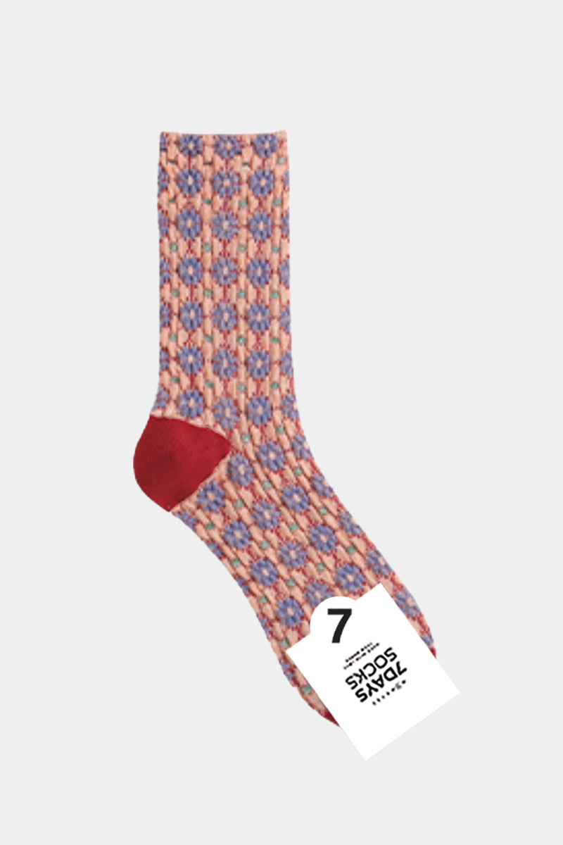 Women's Crew Embo Flower Socks