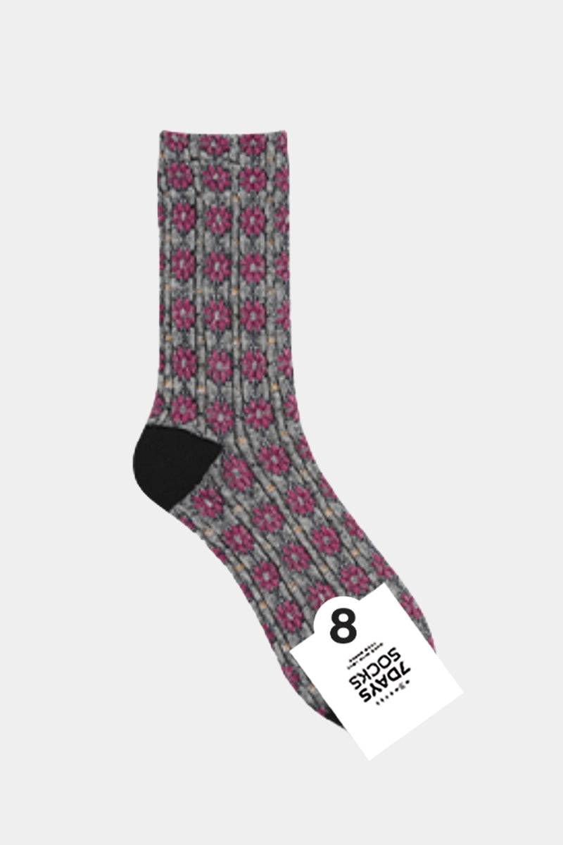 Women's Crew Embo Flower Socks