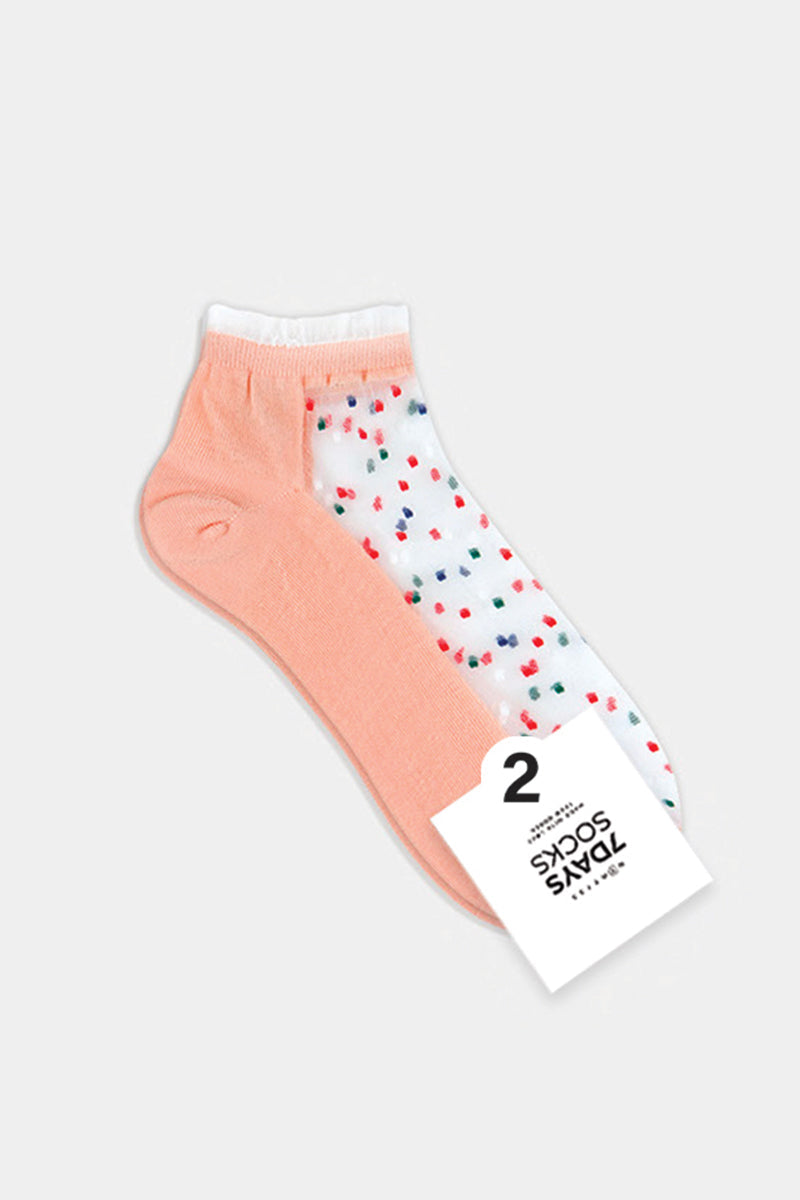 Women's Ankle Multi Dot See-Through Socks