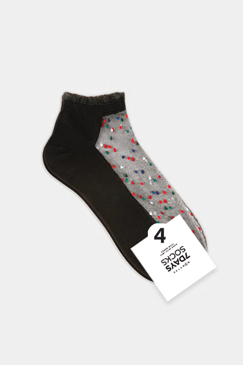 Women's Ankle Multi Dot See-Through Socks