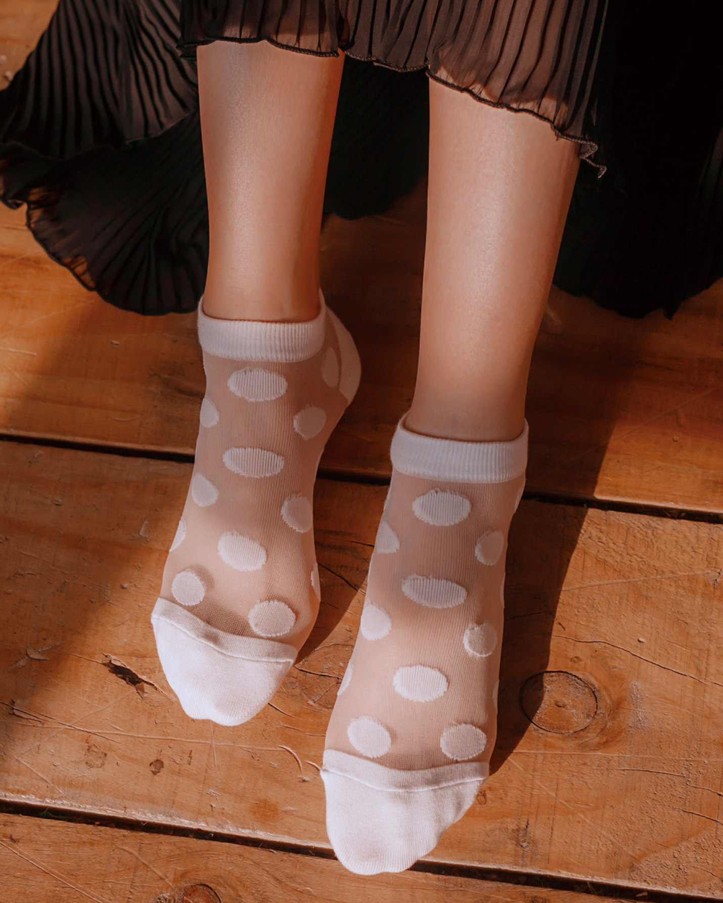 Women's Ankle See-Through Basic Dot Socks