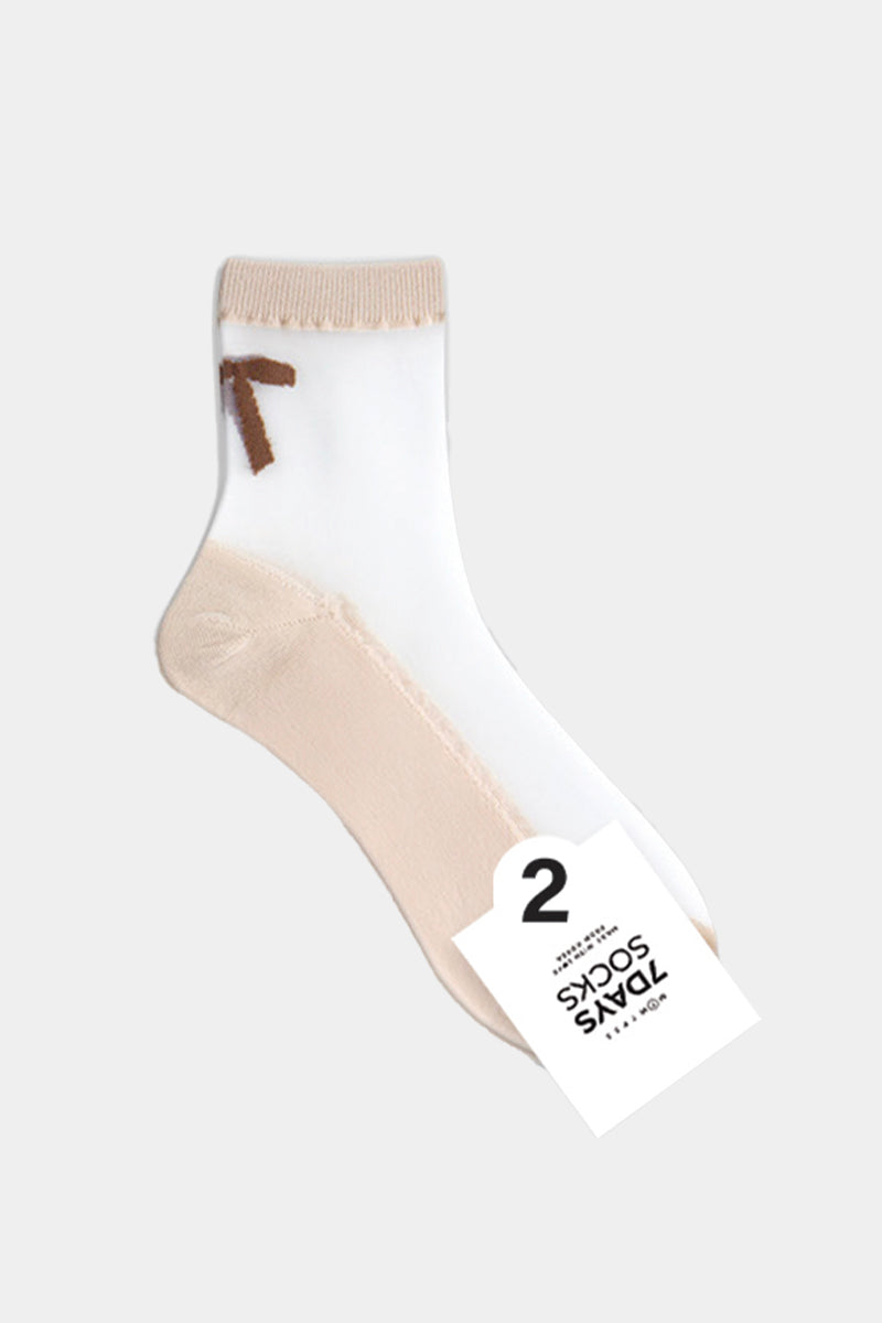 Women's Ankle See-Through Ribbon Socks