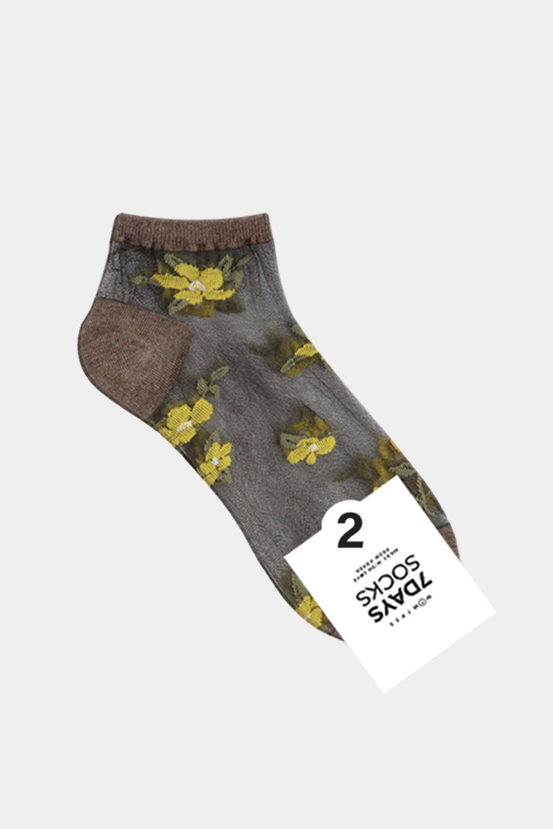 Women's Ankle See-Through Flower Socks