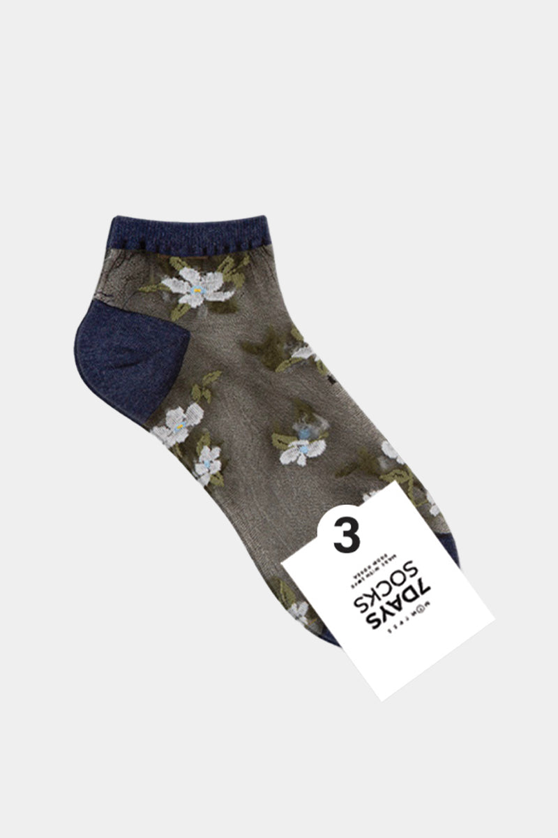 Women's Ankle See-Through Flower Socks