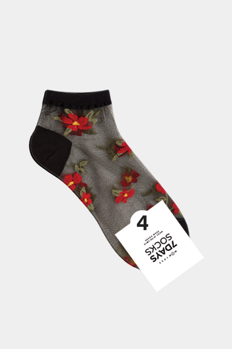 Women's Ankle See-Through Flower Socks