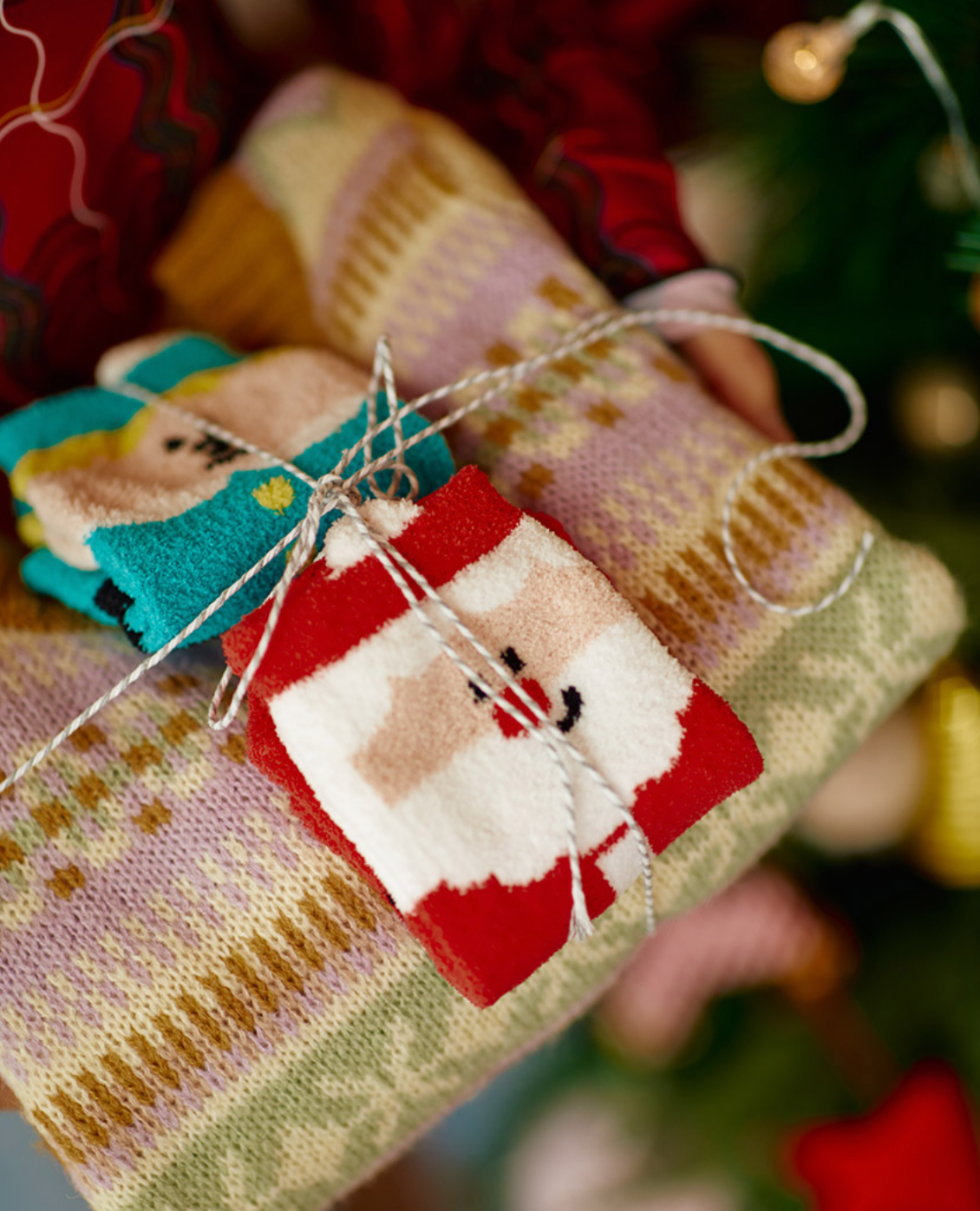 Women's Crew Santa Family Tactel Socks