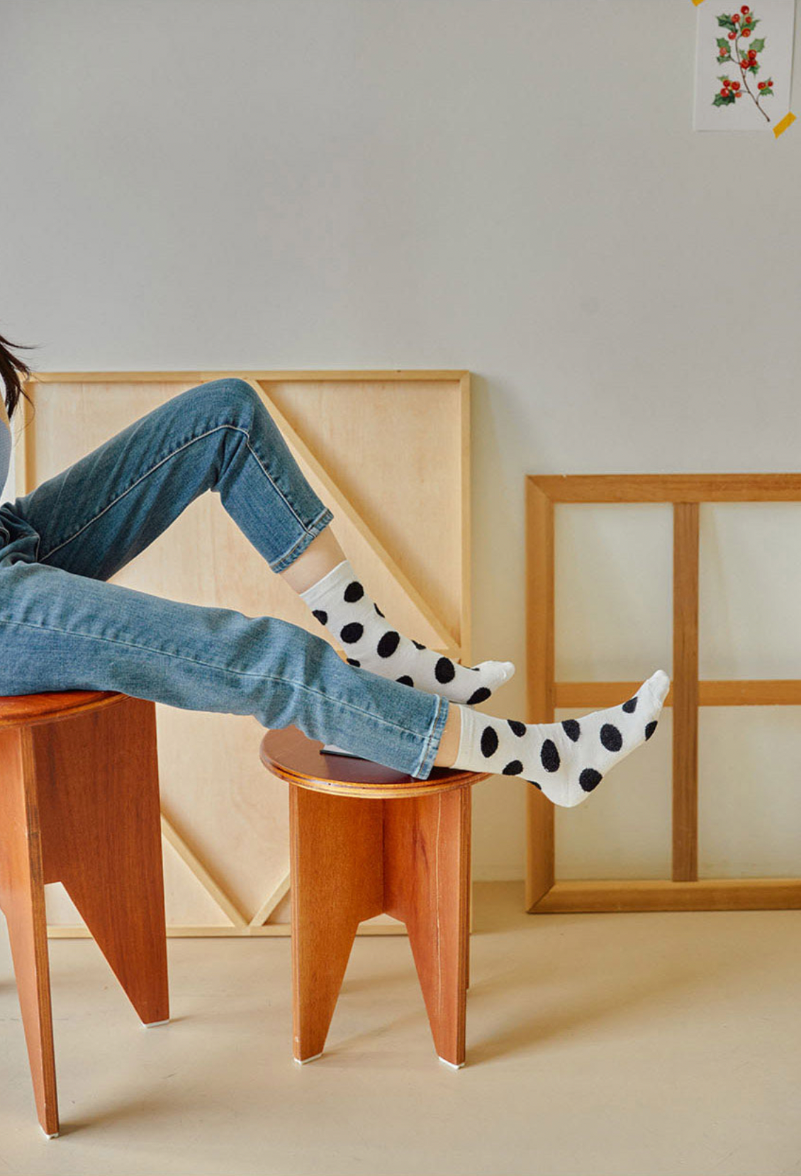 Women's Crew Winter Fuzzy Dot Socks