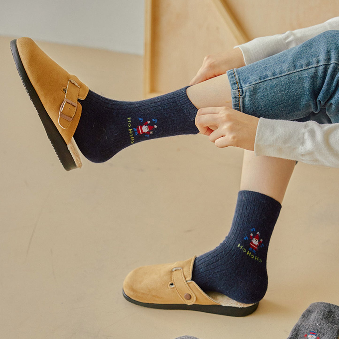 Women's Crew Angora Wool Merry Merry Socks