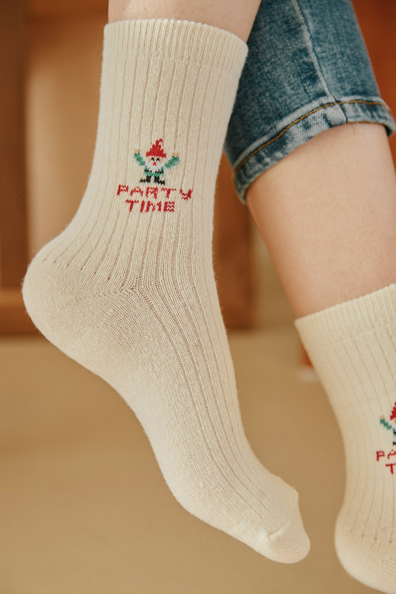 Women's Crew Angora Wool Merry Merry Socks