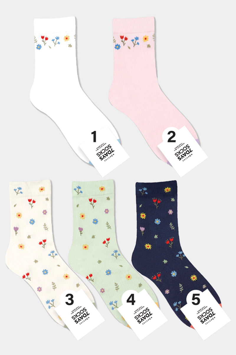Women's Crew Vintage Small Flower Socks
