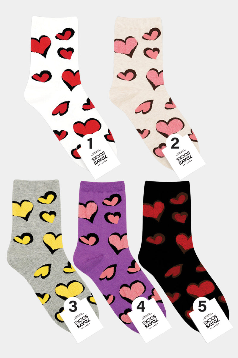Women's Crew Leopard Heart Socks