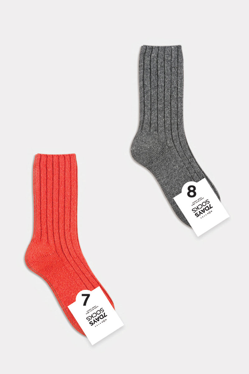 Women's Crew Winter Angora Wool Rib Socks