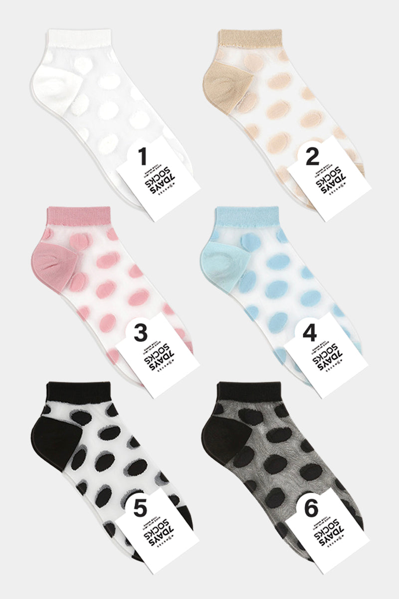 Women's Ankle See-Through Basic Dot Socks