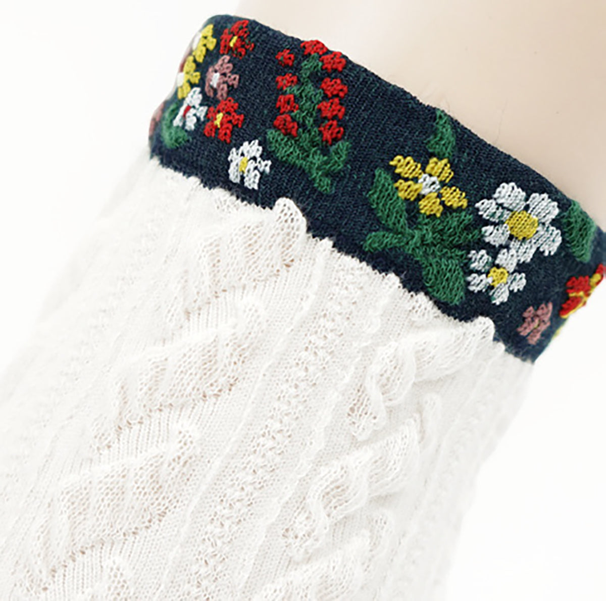 Women's Crew Mesh Snow Flower Socks