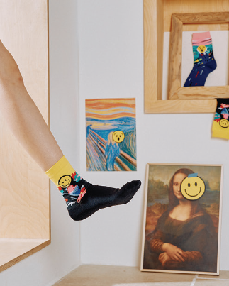 Women's Crew Smile Famous Painting Socks
