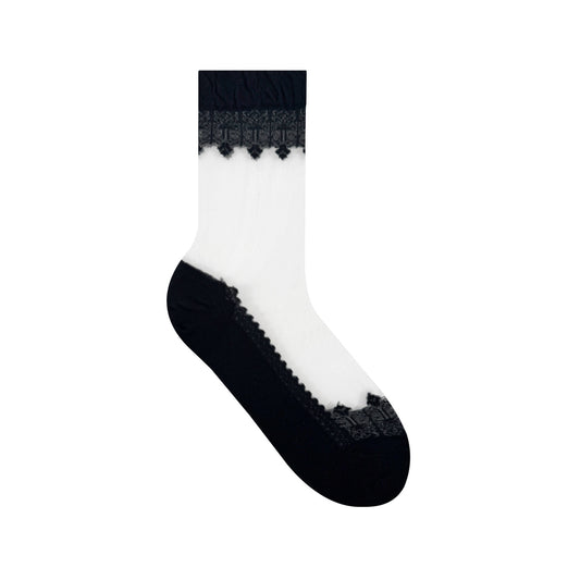 Women's Crew Sheer Lace  See-Through Socks