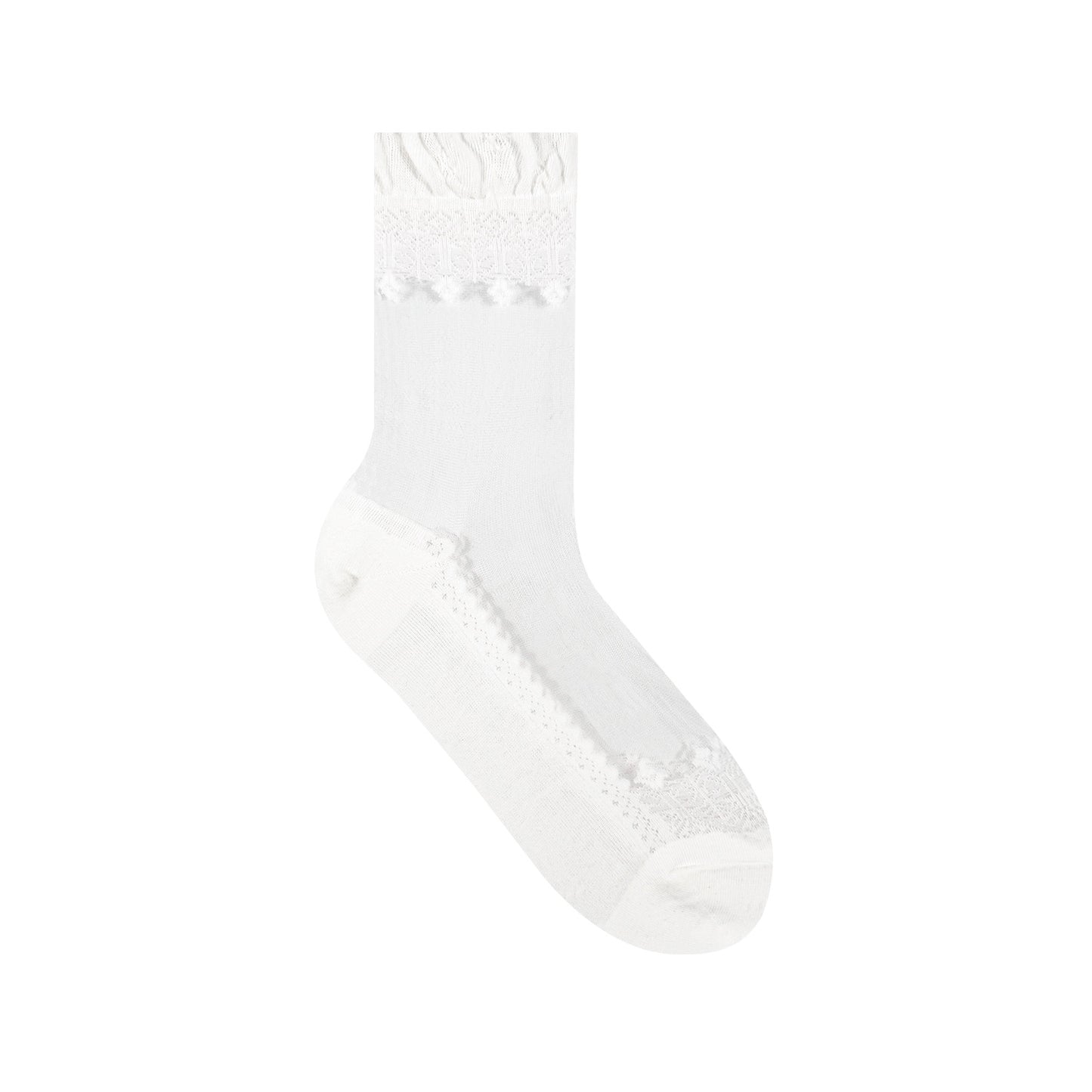 Women's Crew Sheer Lace  See-Through Socks