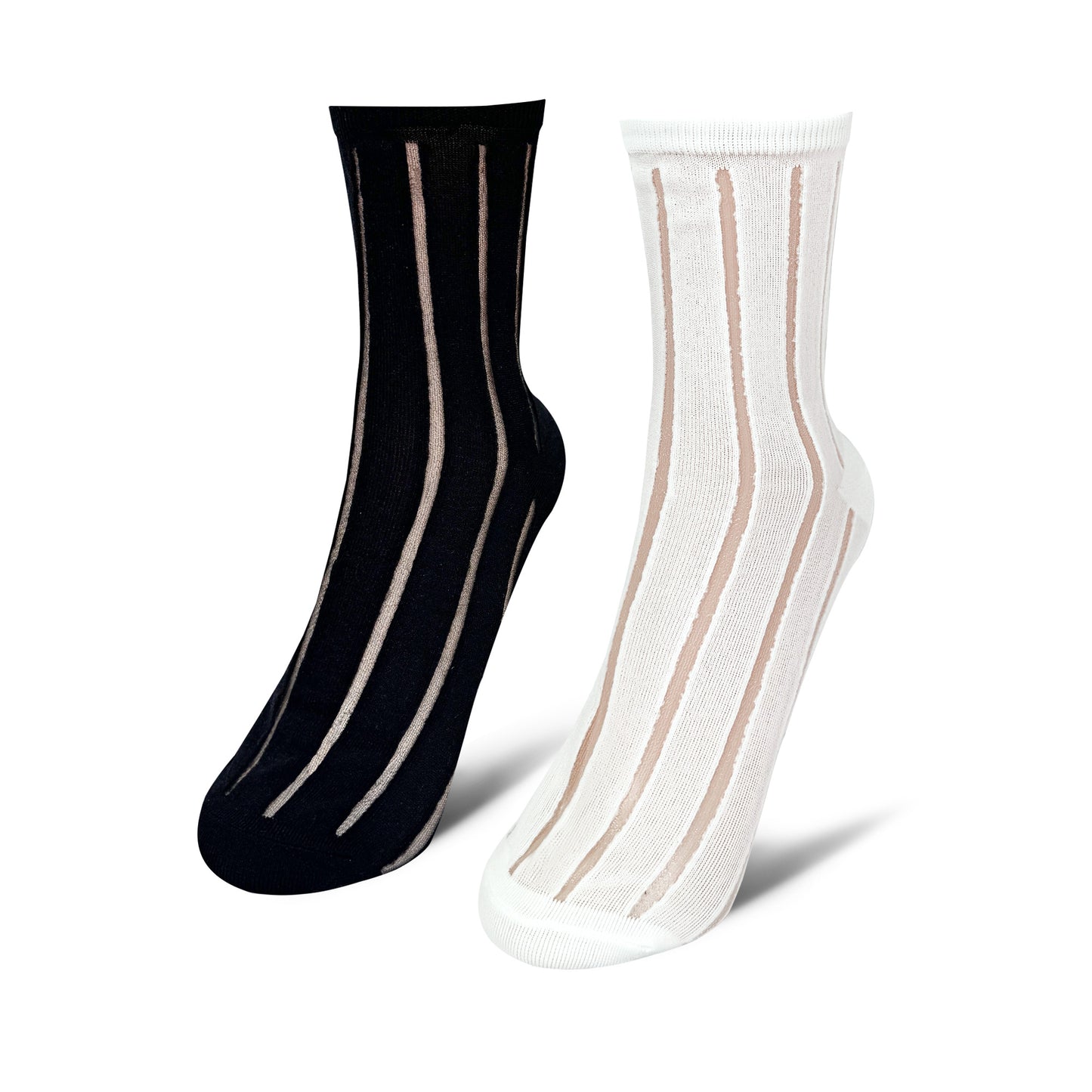 Women's Crew Semi Sheer Line Socks