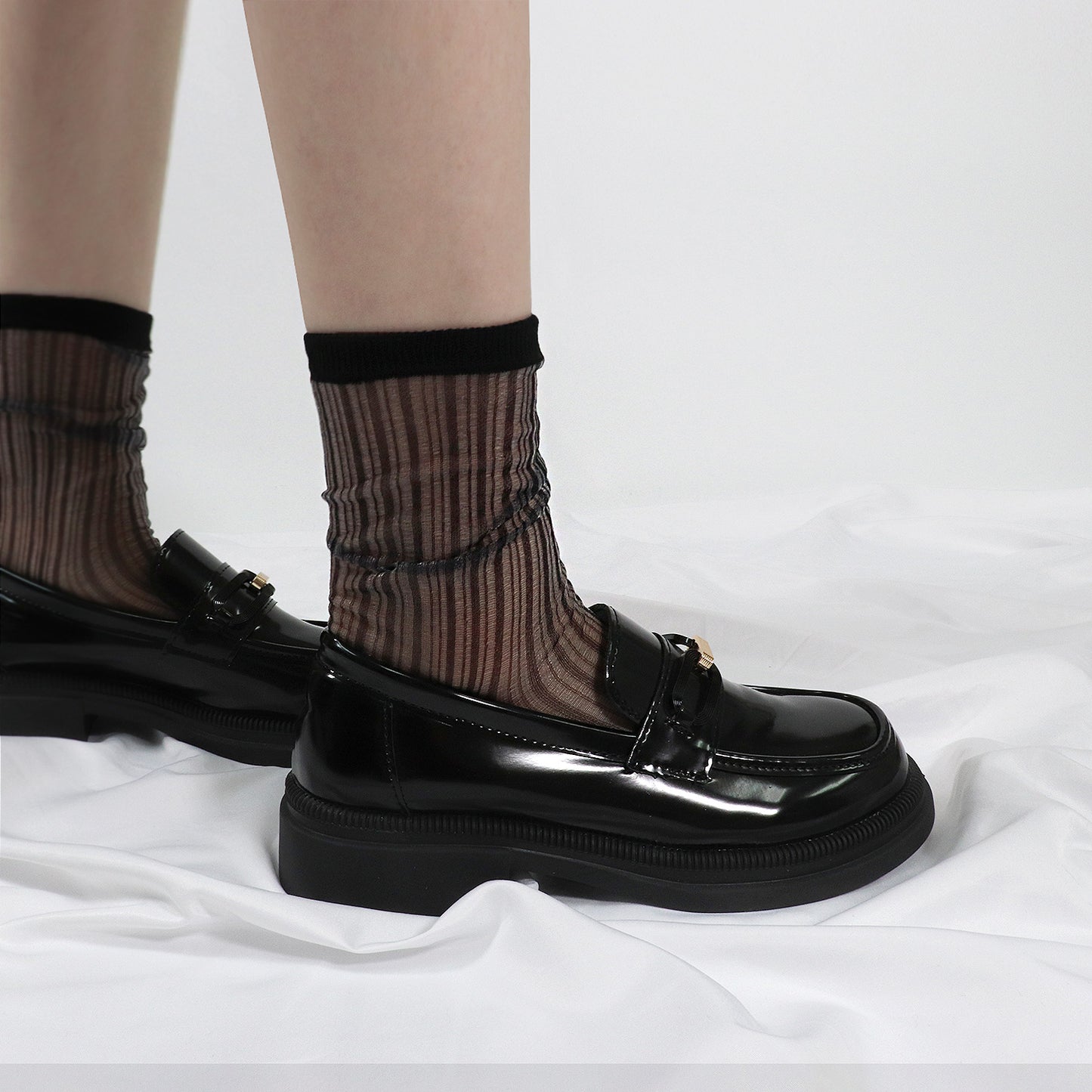 Women's Crew Sheer Mesh Loose  See-Through Socks