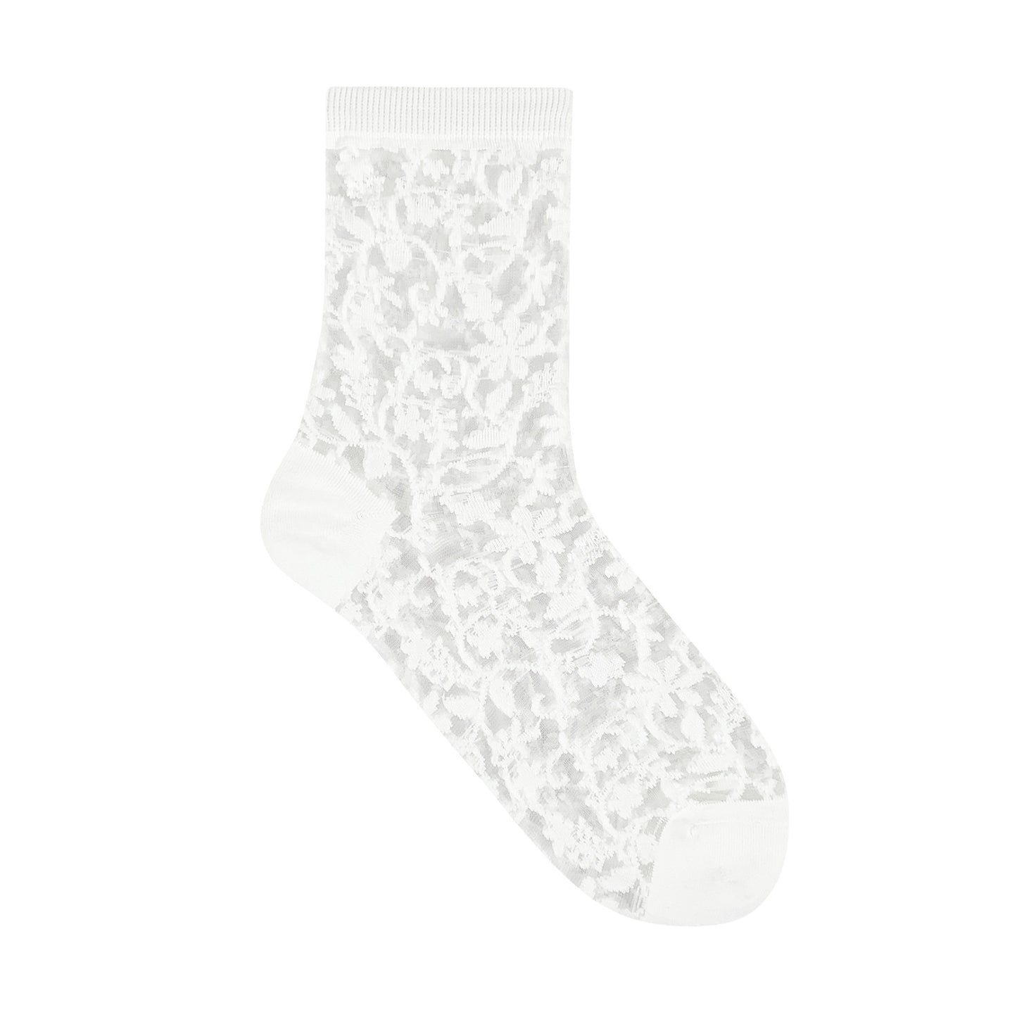 Women's Crew Semi Sheer Lace See-Through Socks