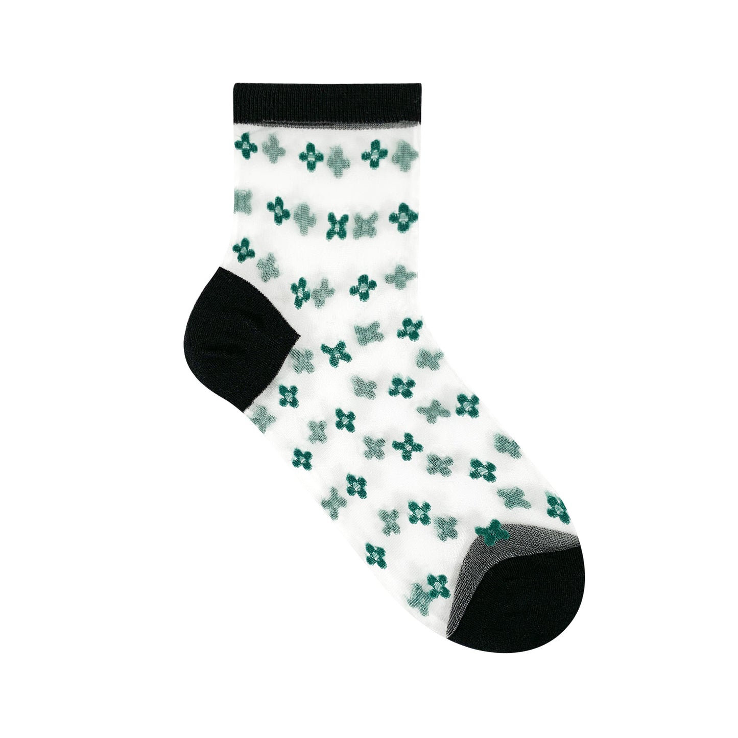 Women's Crew Sheer Clover  See-Through Socks