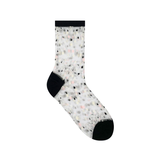 Women's Crew Sheer Multi See-Through  Dots Socks