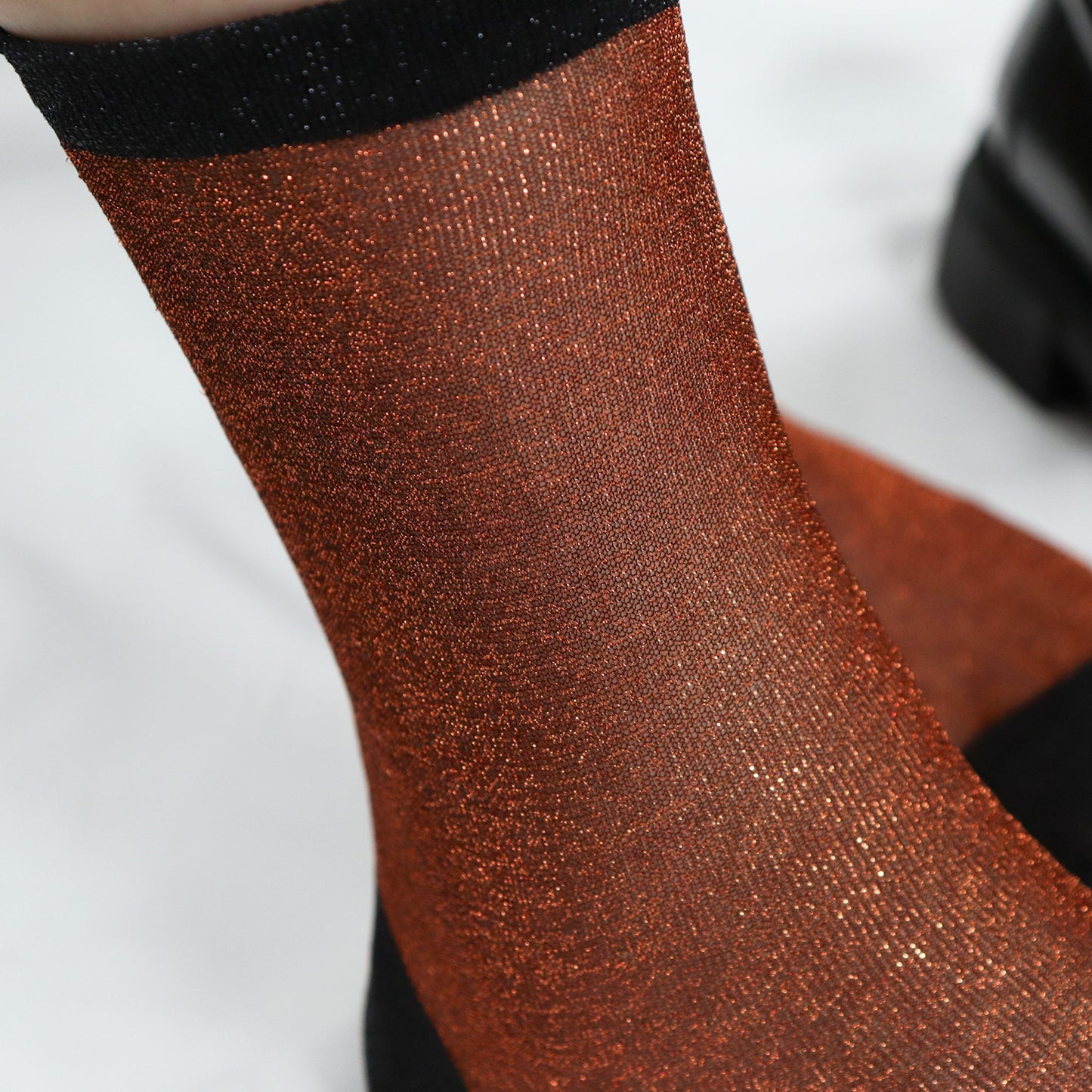 Women's Crew Sheer Glitter  See-Through Socks