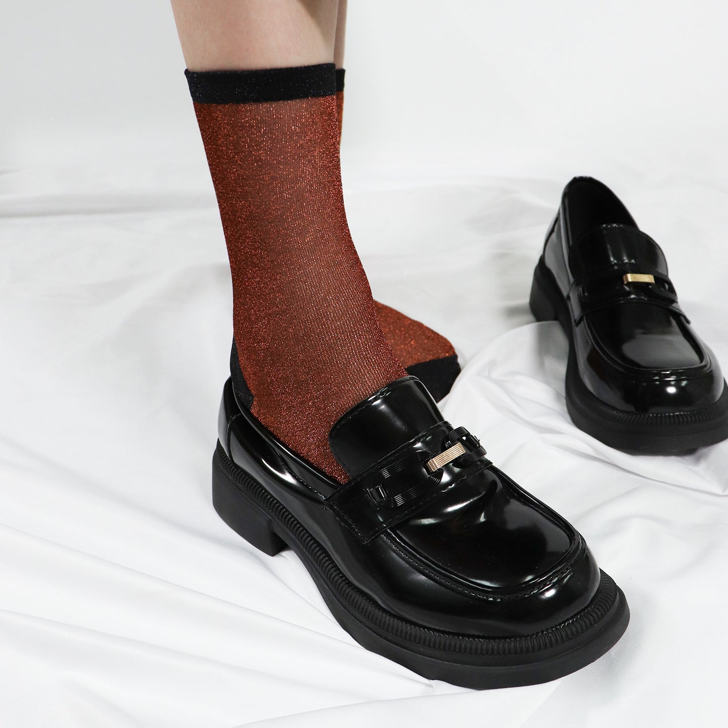 Women's Crew Sheer Glitter  See-Through Socks