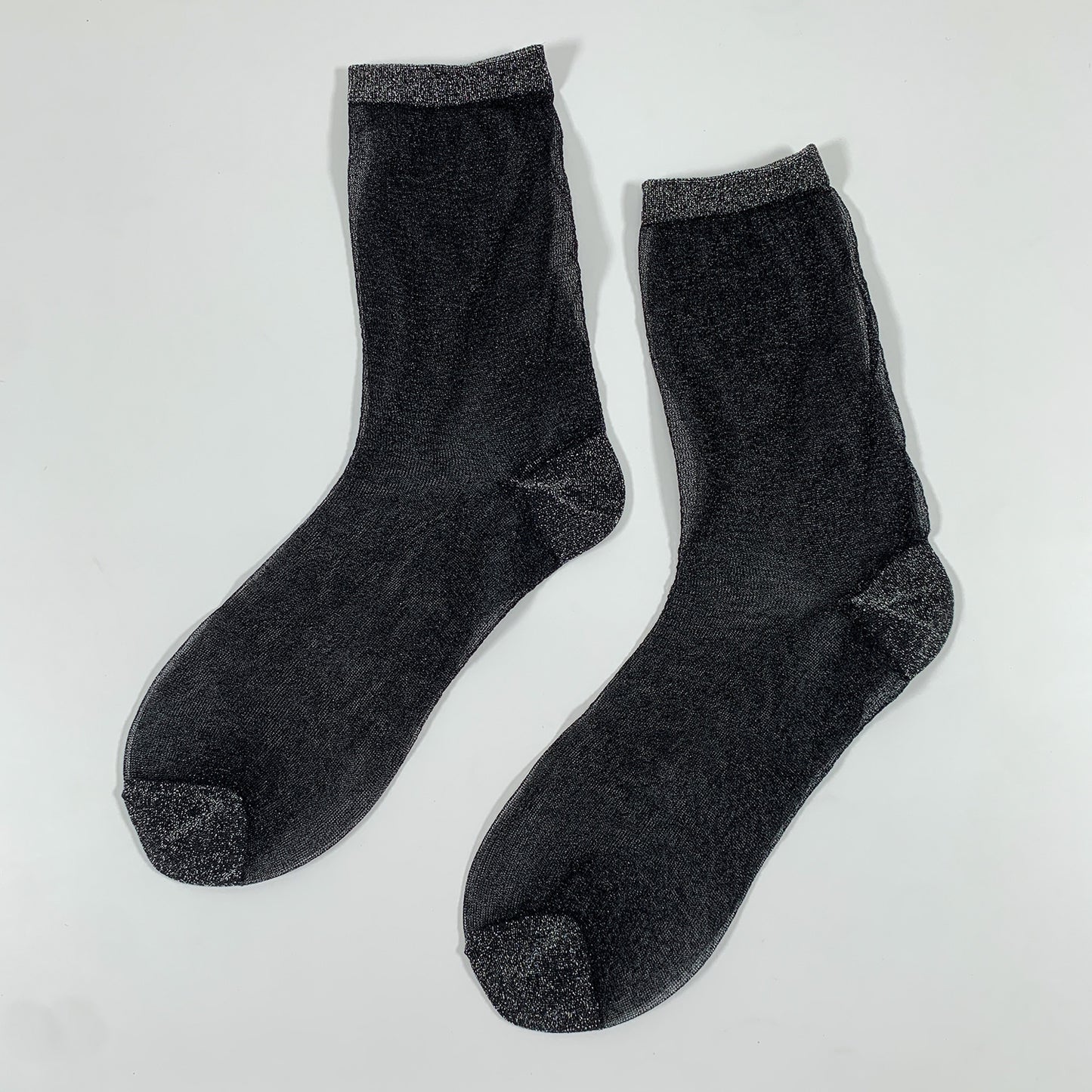 Women's Crew Sheer Glitter  See-Through Socks