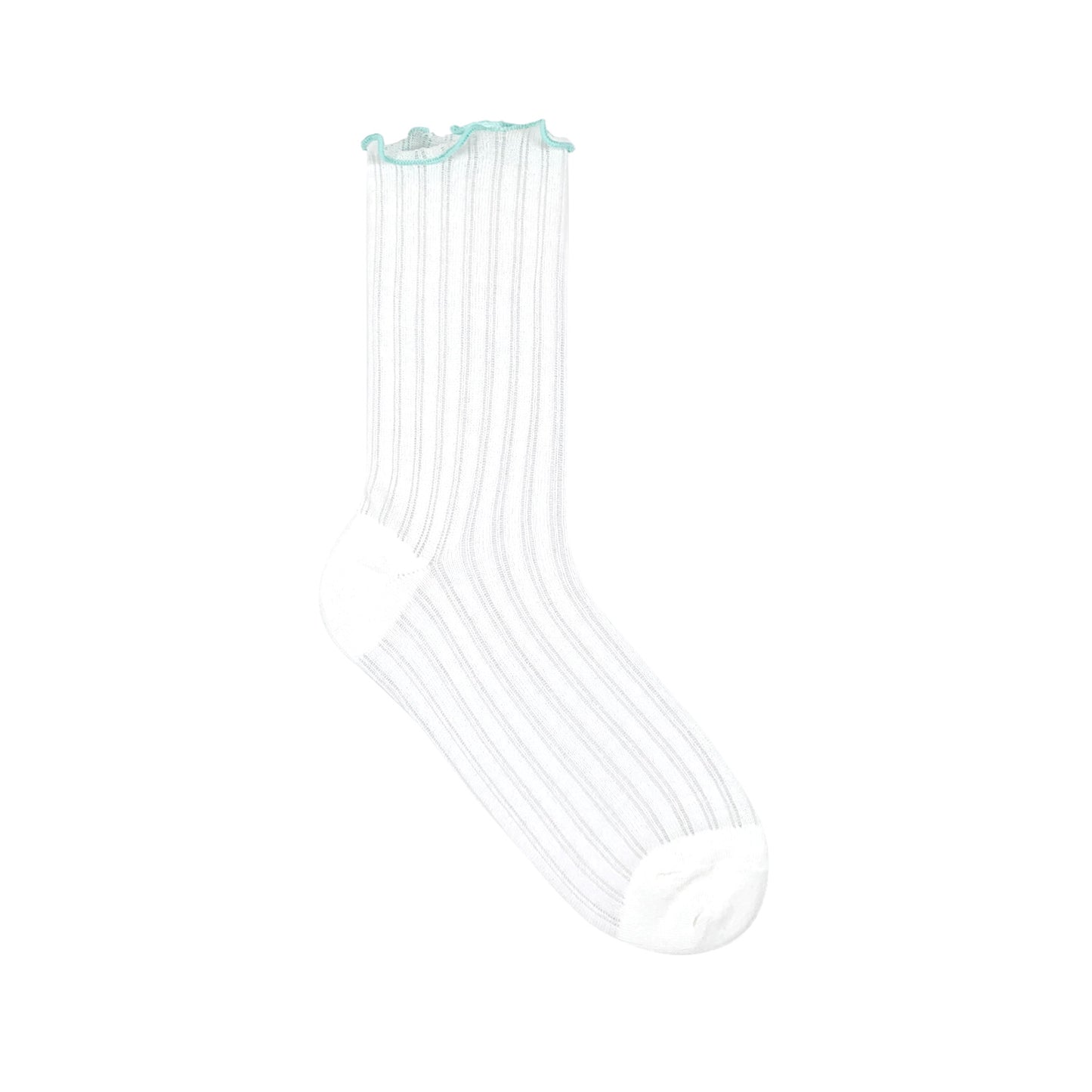 Women's Crew Sheer Ruffle See-Through Socks