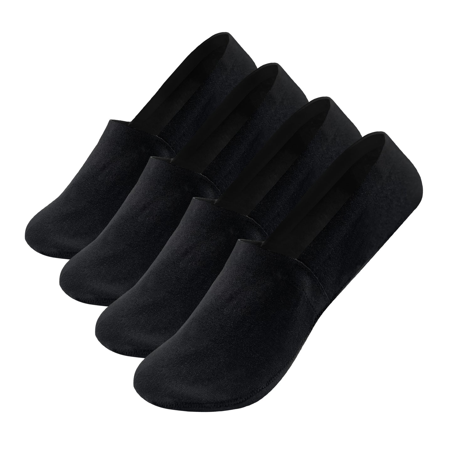 Unisex Women & Men's No Show Non Slip Premium Socks - Black