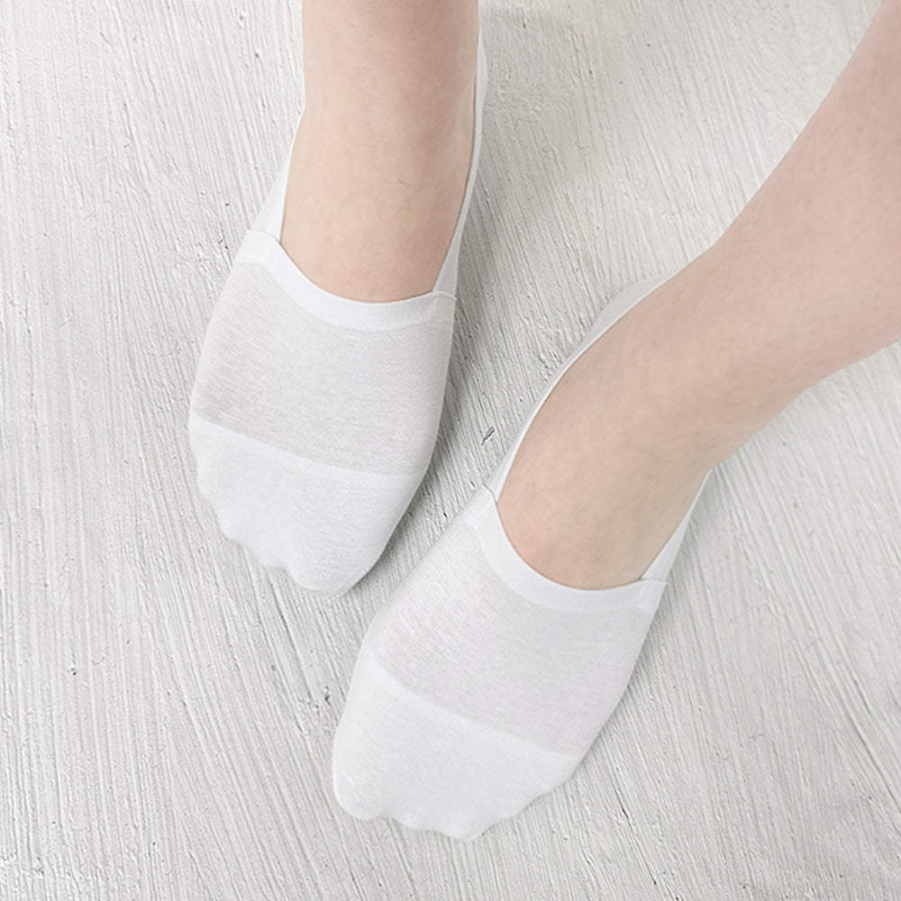 Unisex Women & Men's No Show Non Slip Premium Socks - White