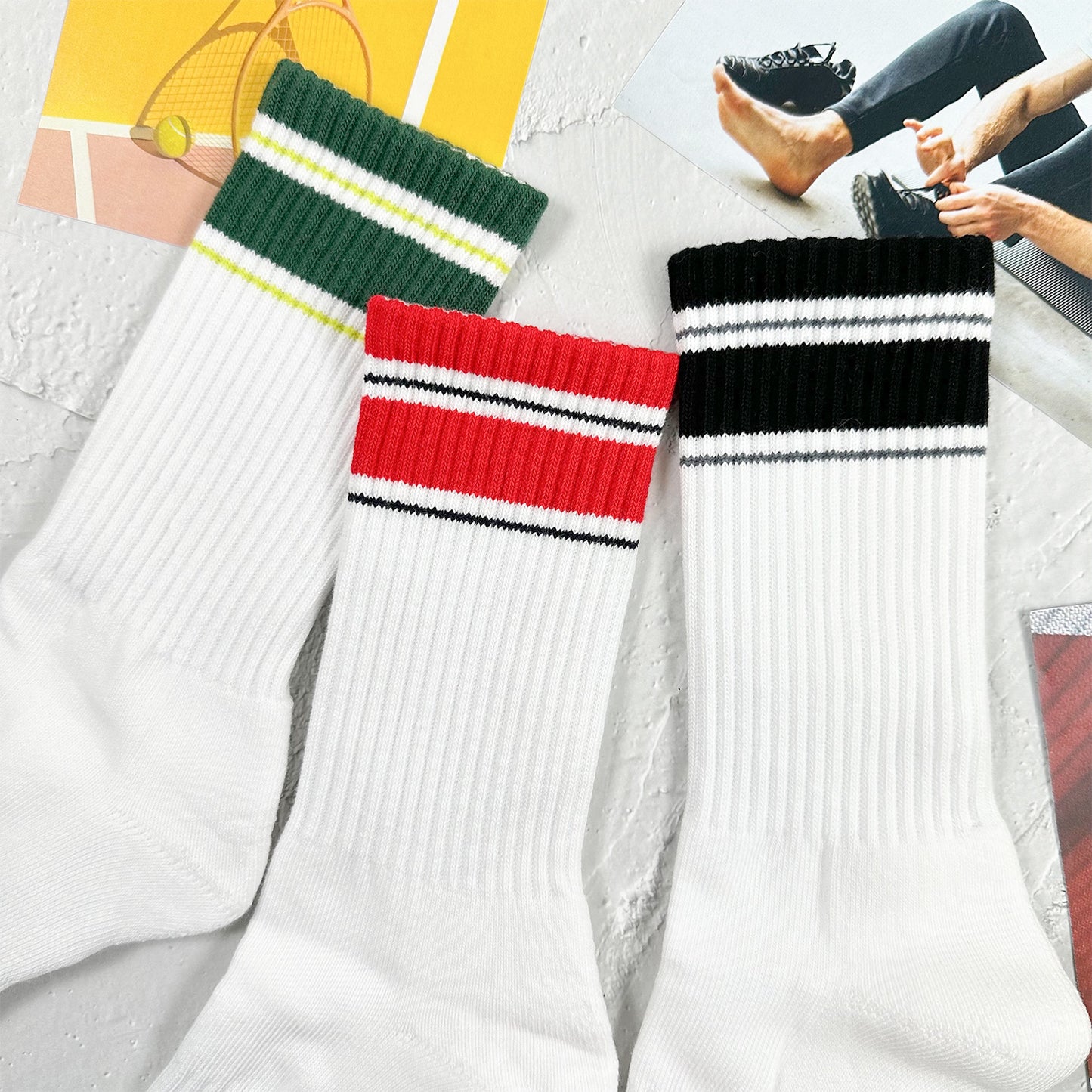 Men's Crew Stripes Sport Daily Style-1