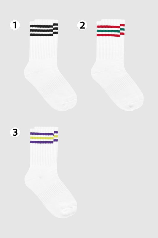Women's Crew Tennis Court Performance Style 3 Socks