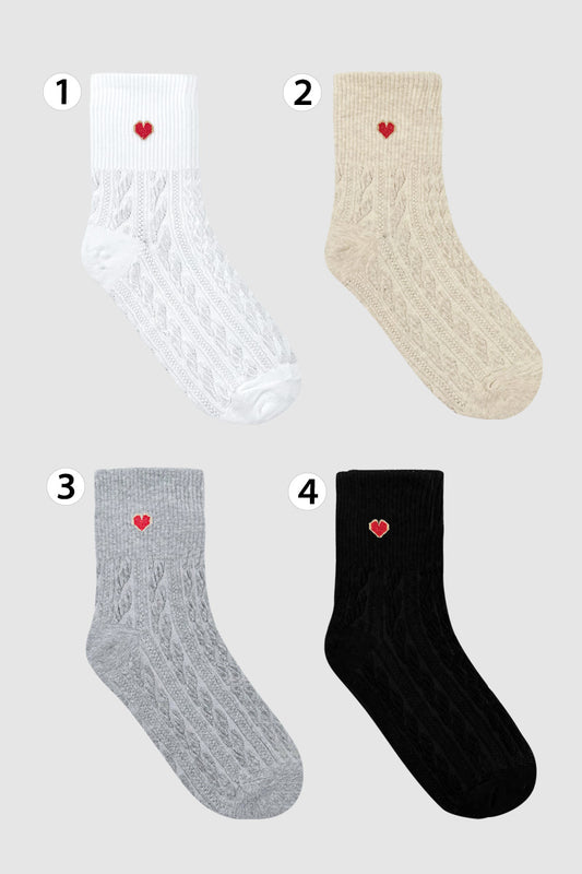 Women's Crew Twisted Heart Socks