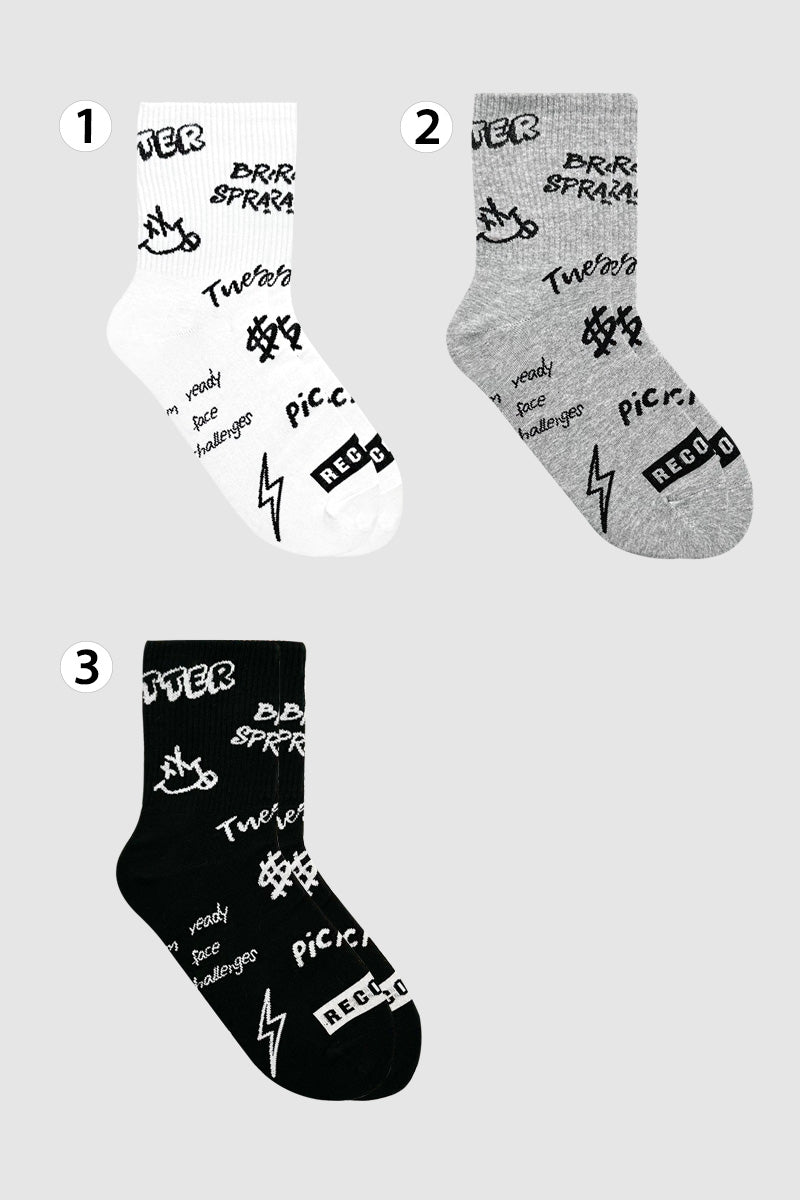Women's Crew Mono Graphic Socks