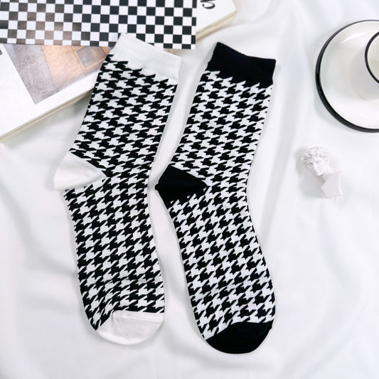 Women's Crew Hound Tooth Check Socks