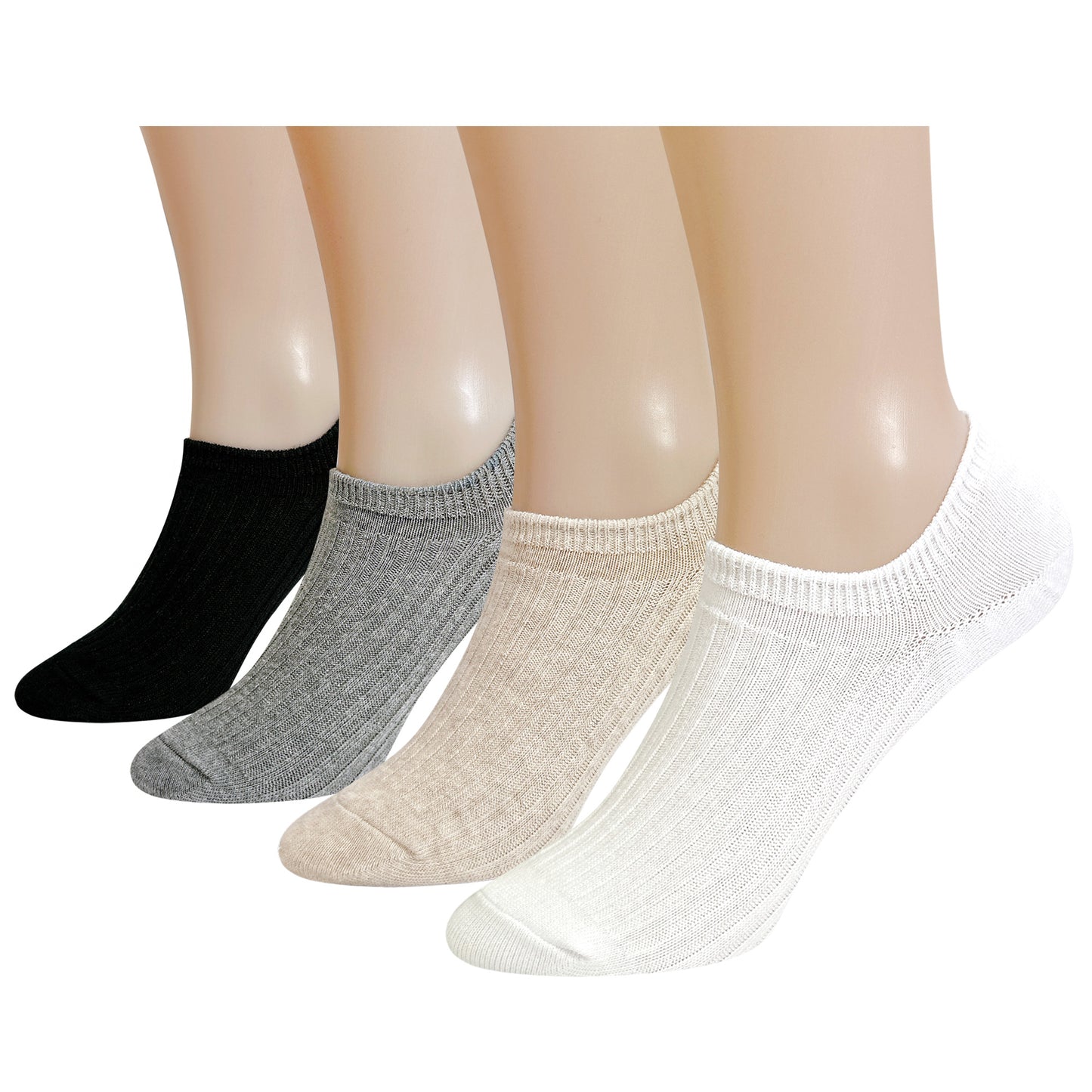Men's No Show Non Slip Odor-Free Fragrant Ribbed Cotton Socks