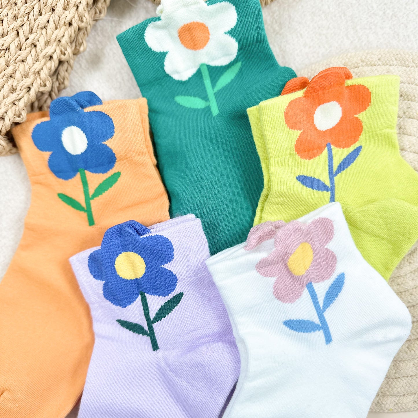 Women's Crew Big Flower Socks