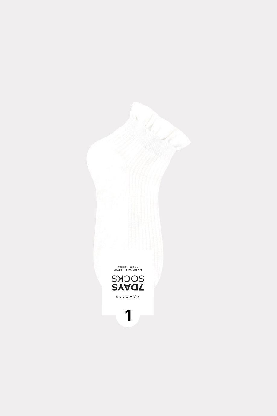 Women's Ribbed Frill  Middle Ankle Socks - Made in Korea