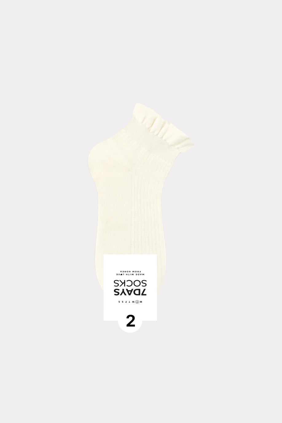 Women's Ribbed Frill  Middle Ankle Socks - Made in Korea