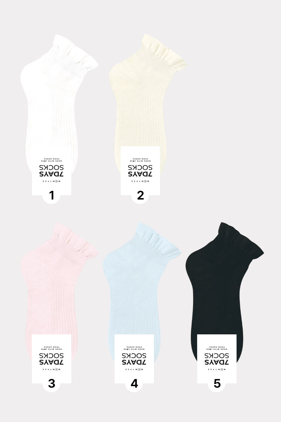 Women's Ribbed Frill  Middle Ankle Socks - Made in Korea